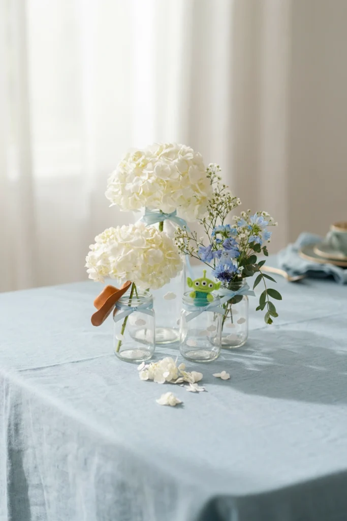 Cloud-Inspired Mason Jar Centerpieces
