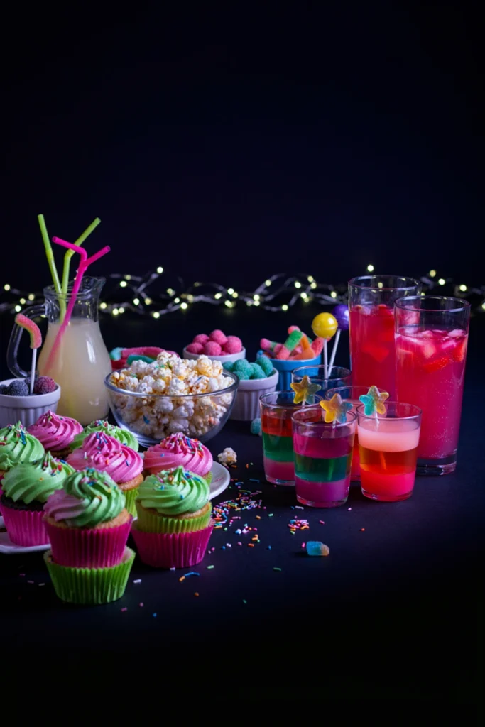 Dark Party Food and Drinks