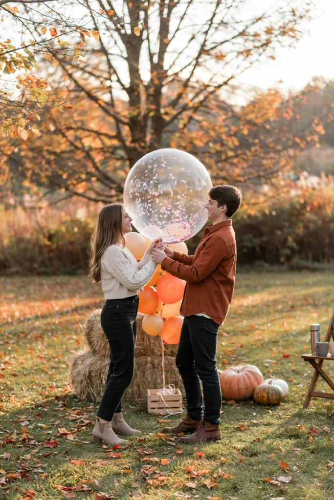 Fall Balloon Arch with Pumpkins