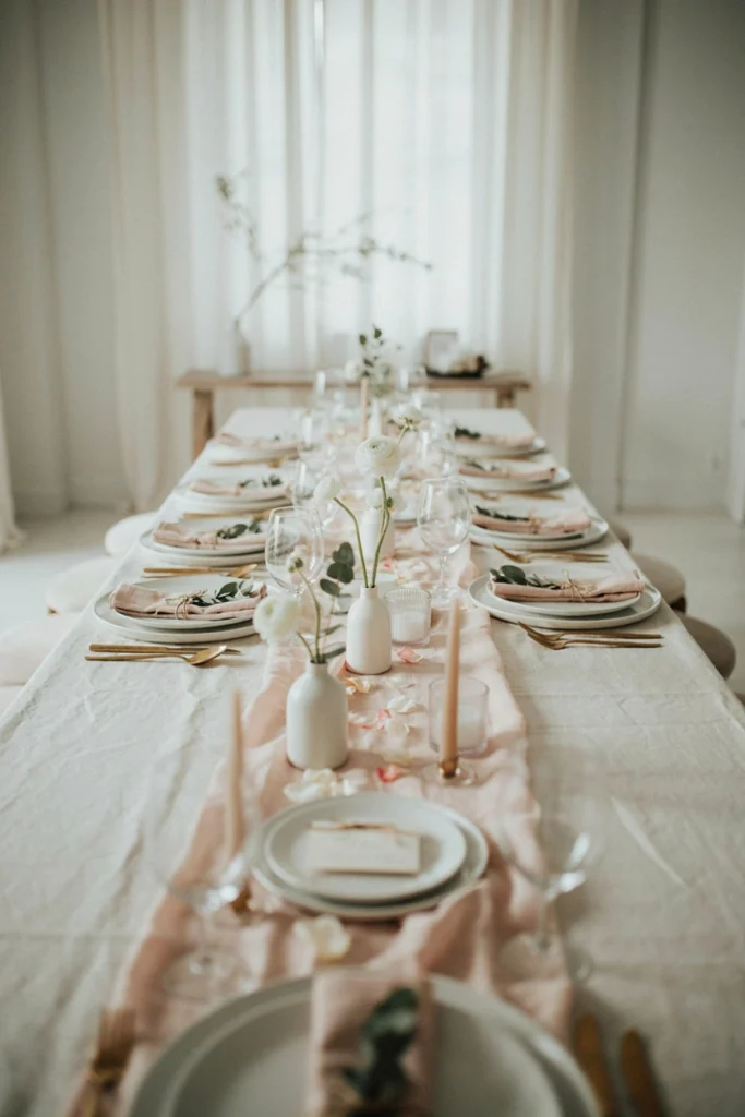 Layered Linens Blush Under Ivory