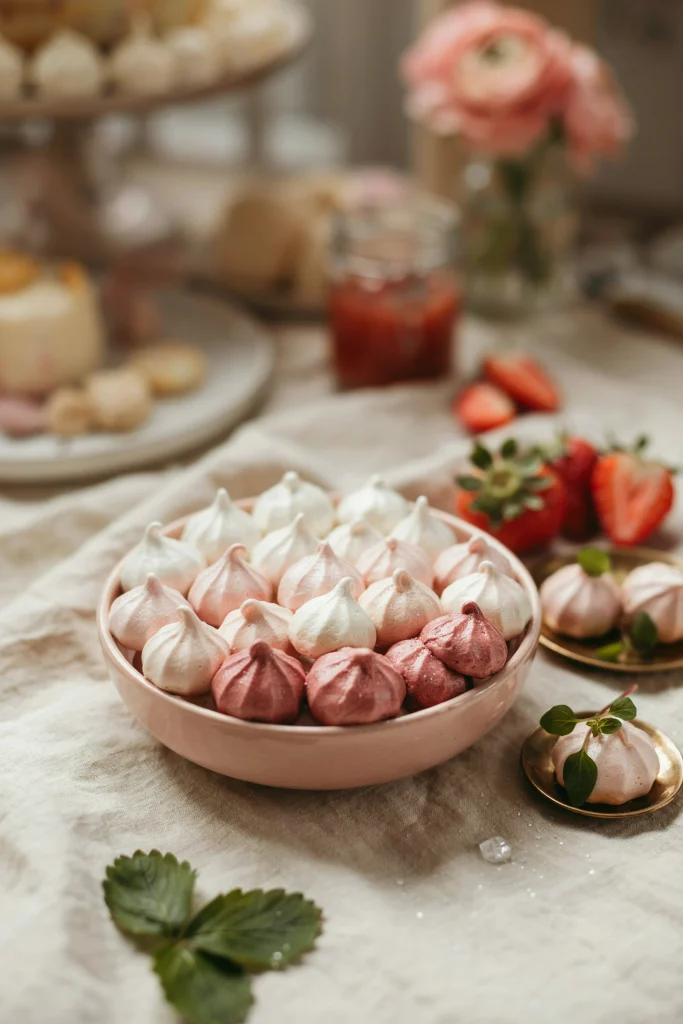 Pink Ombre Berry Meringue Kisses