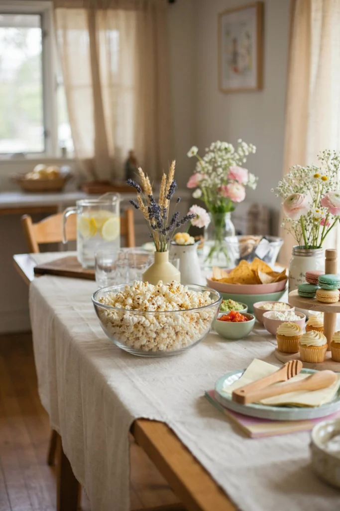 Setting Up a Festive Food Table