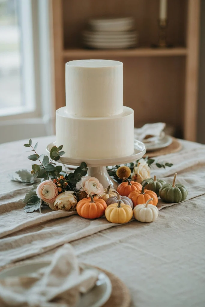 Simple Pumpkin Sprinkle Baby Shower Cake