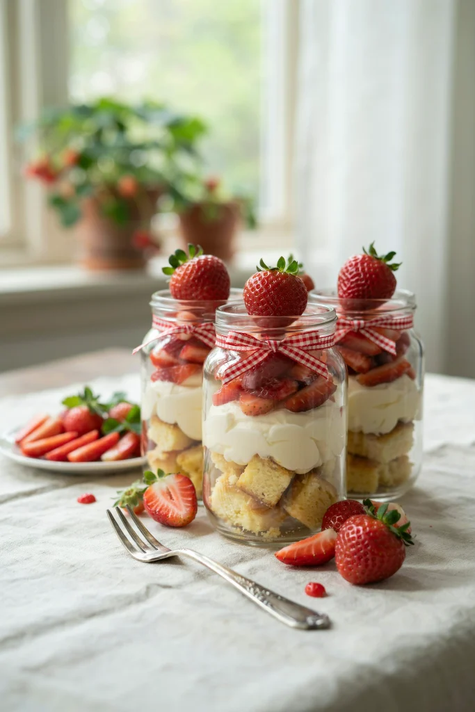 Strawberry Shortcake Trifle Jars