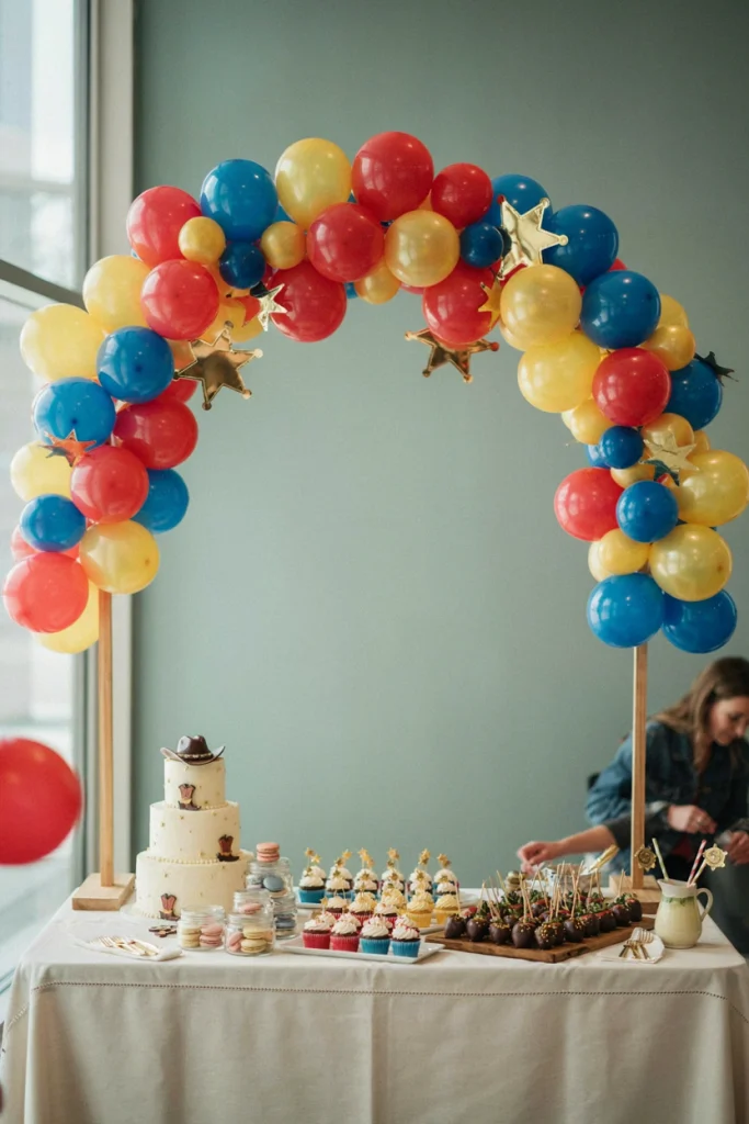 Woody-Inspired Star Balloon Arch