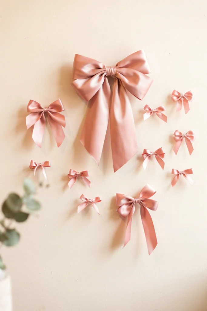 Hanging Pink Bow Wall Decor