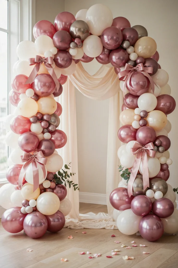 Pink Bow Balloon Backdrop