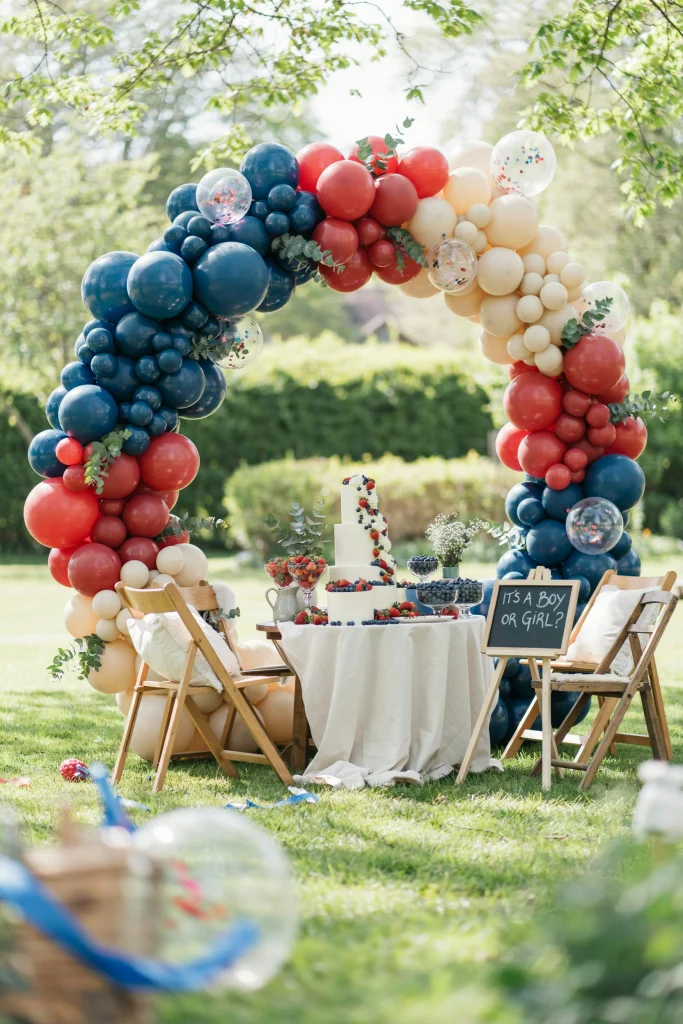 Blueberry-Strawberry Balloon Arch Reveal