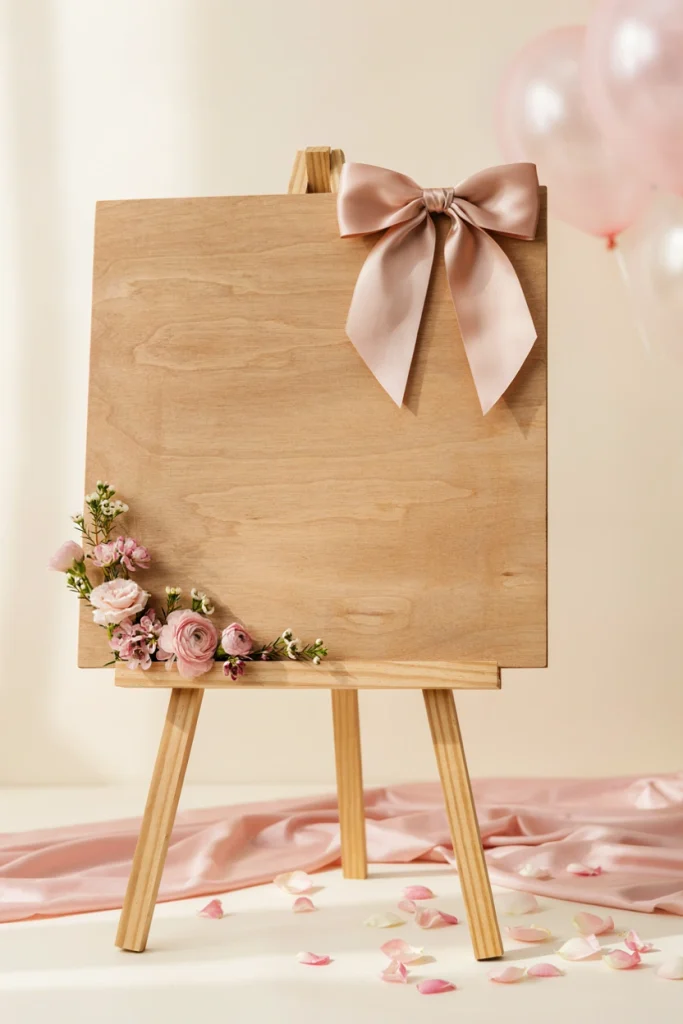 Pink Bow Welcome Sign