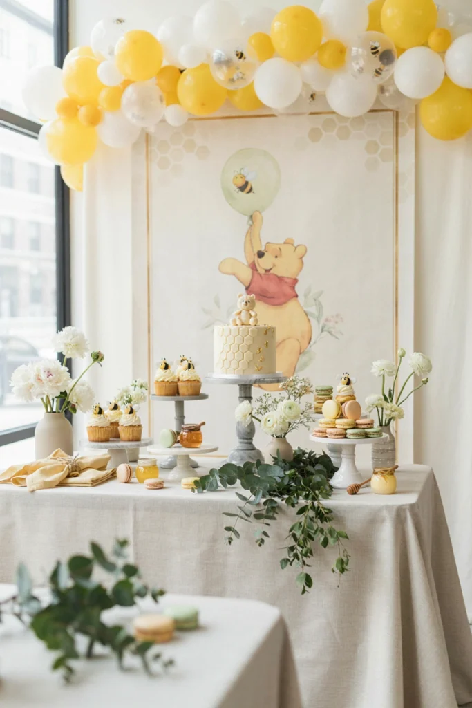 Classic Pooh Dessert Table Setup