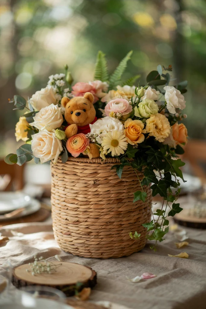Pooh Basket Floral Centerpiece