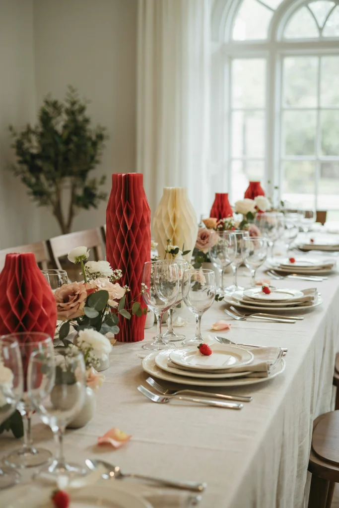 Elegant Honeycomb Centerpiece Tablescape